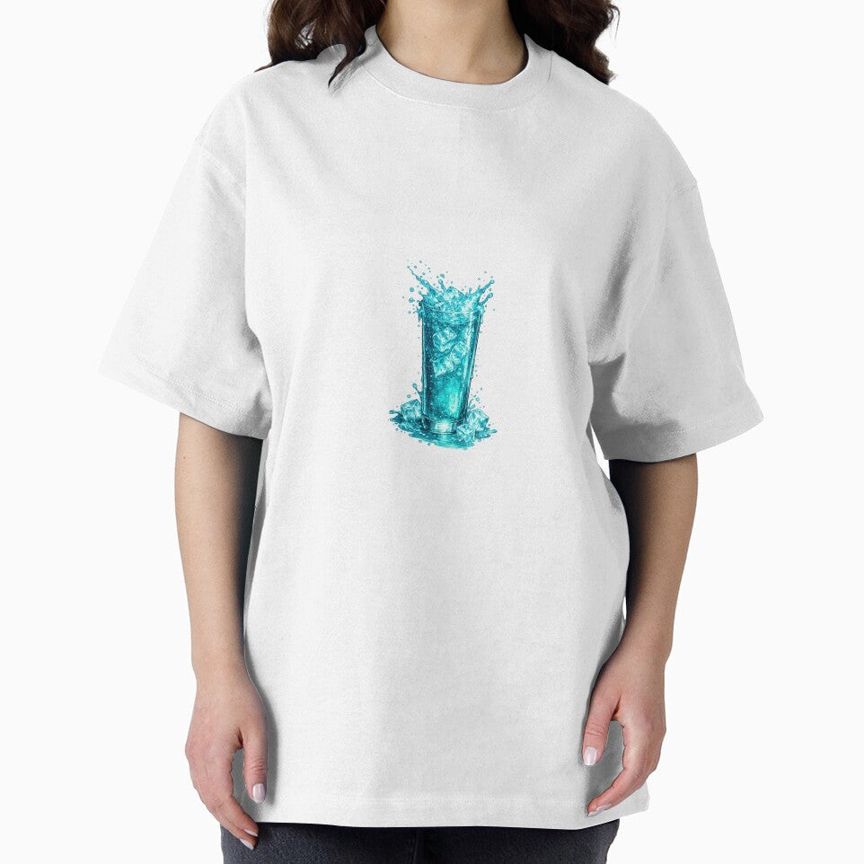 Ice Cold Drink Splash Oversized Graphic Tee by Chinnibujji