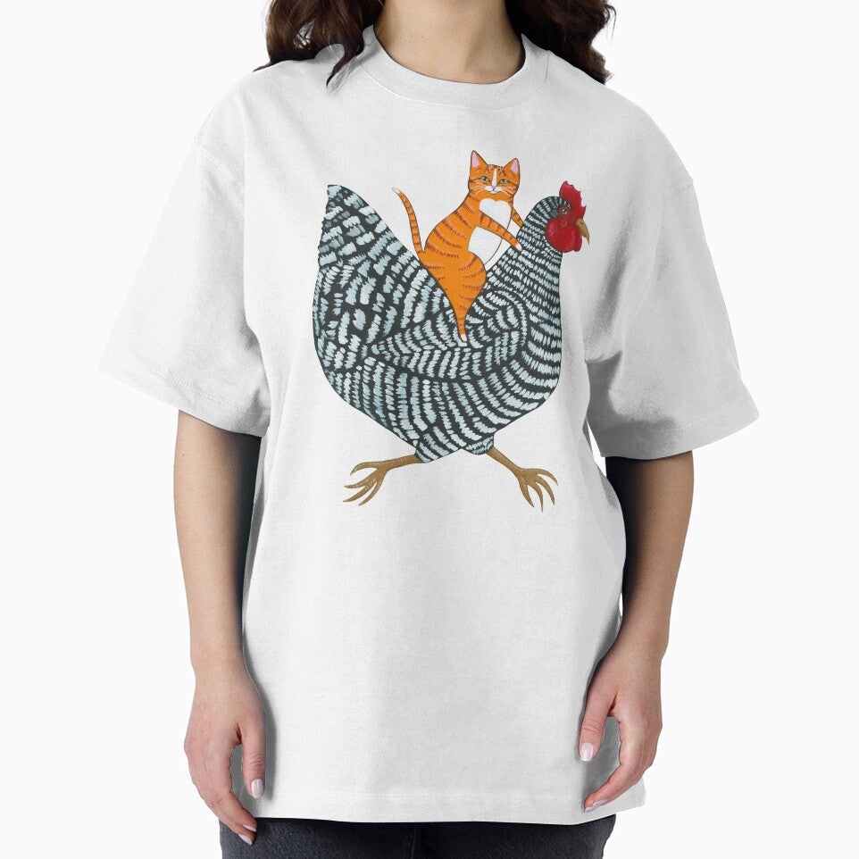 Ginger Cat Chicken Ride by KilkennyCat Art