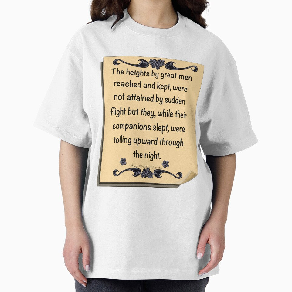 Inspirational motivational affirmation, scroll with the heights by great men reached and kept by Artonmytee