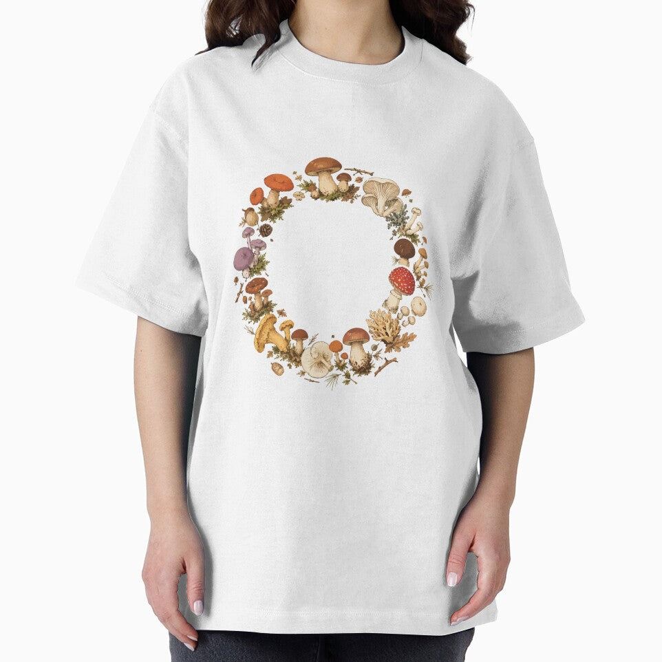 Forest Mushroom Wreath Wild Mushroom Circle Botanical Mycology Nature by SimplePoDesign