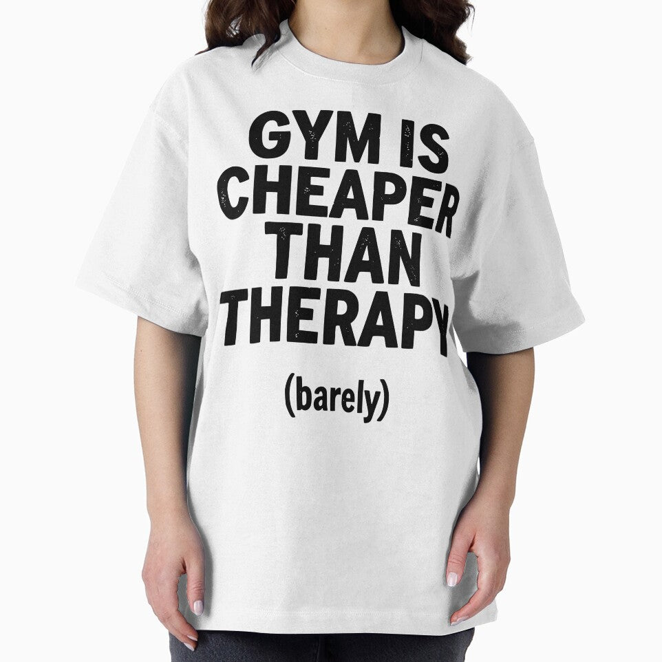 Gym Is Cheaper Than Therapy Barely Funny Workout Mental Health by GallaresDesign
