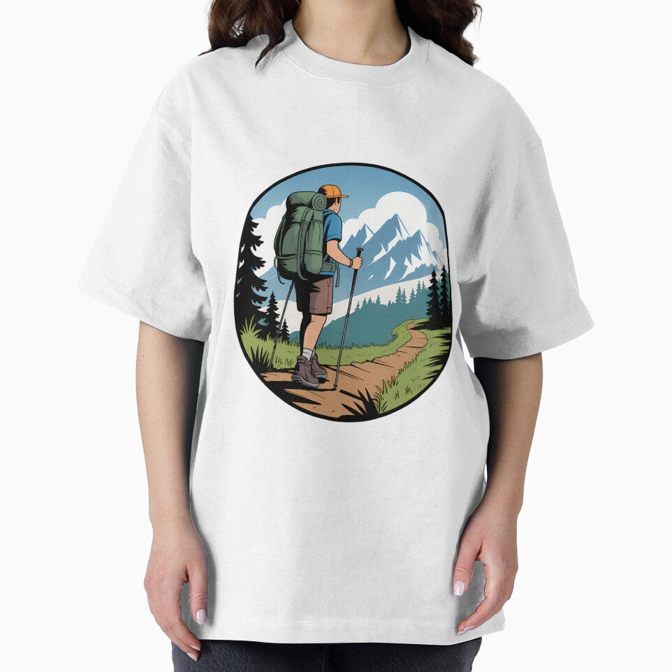 Comic Book Hiker on Mountain Trail by NiftyWrx