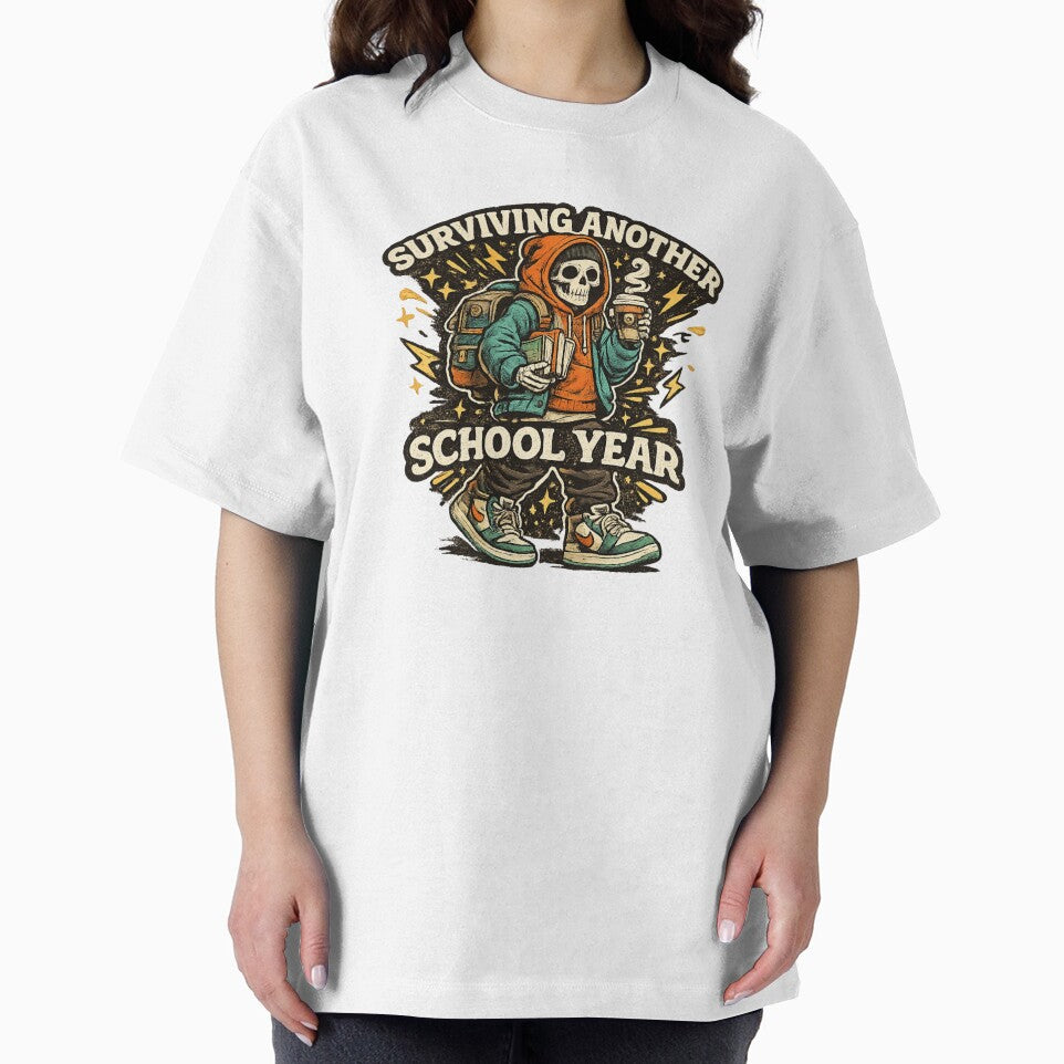 Surviving Another School Year Funny Back to School Teacher Student Design by KhadijaBatool38