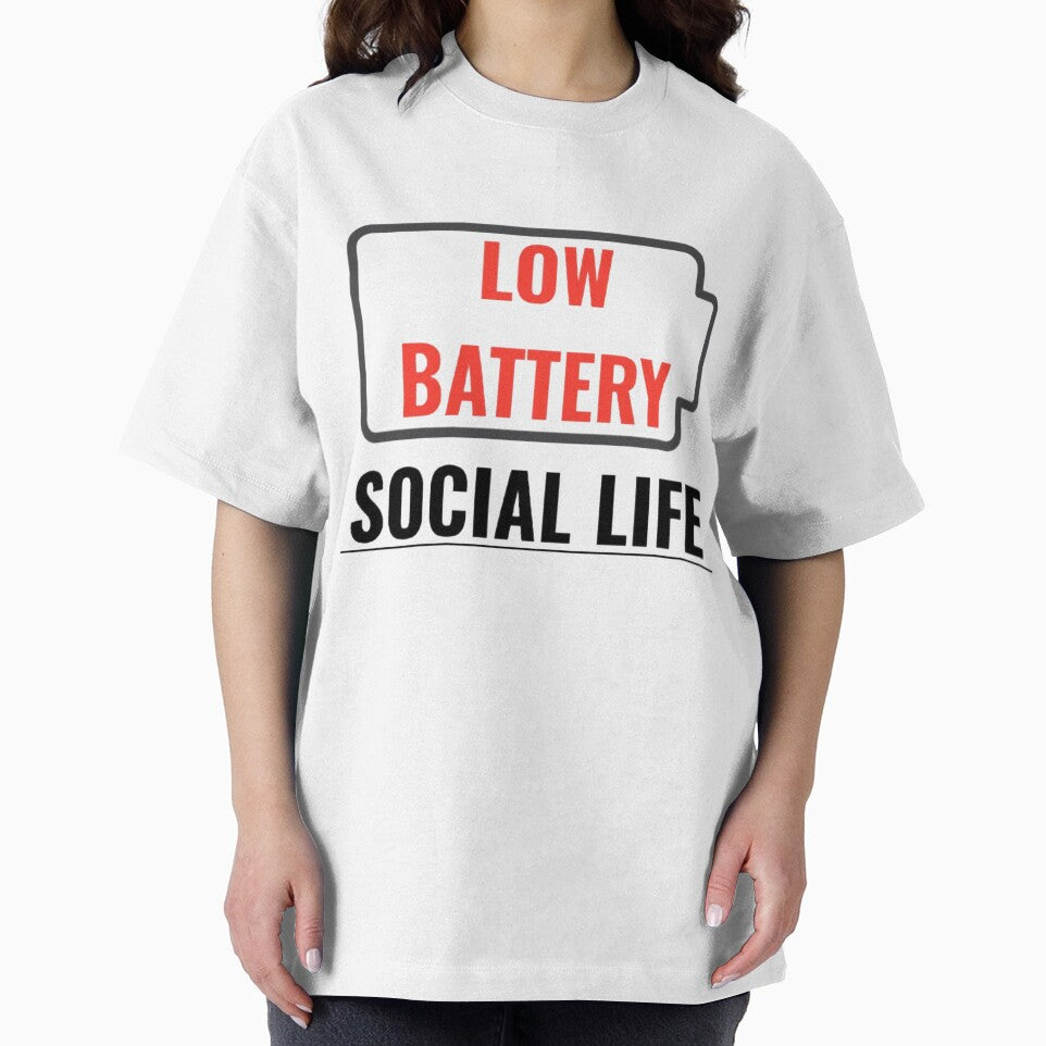 Low Battery Social Life Funny Introvert Humor Design by LowBatteryStudio ⭐