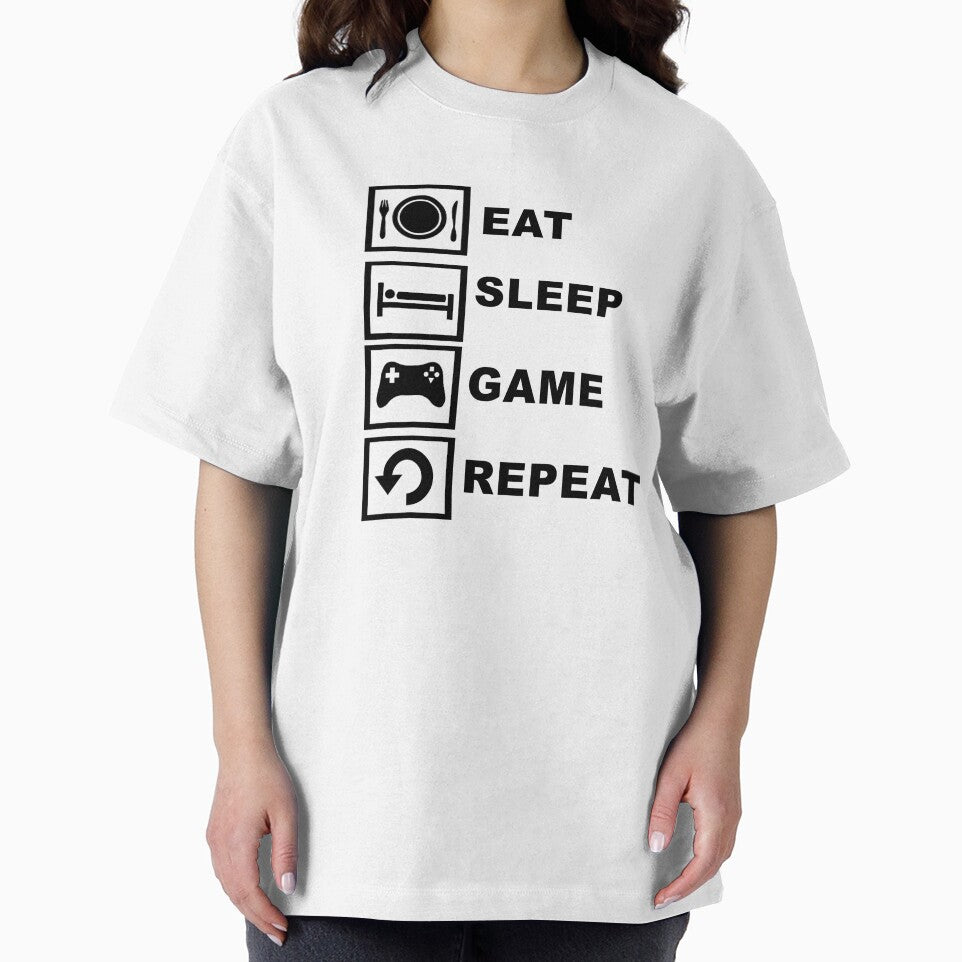 Eat Sleep Game Repeat Gamer Design by sweetsixty
