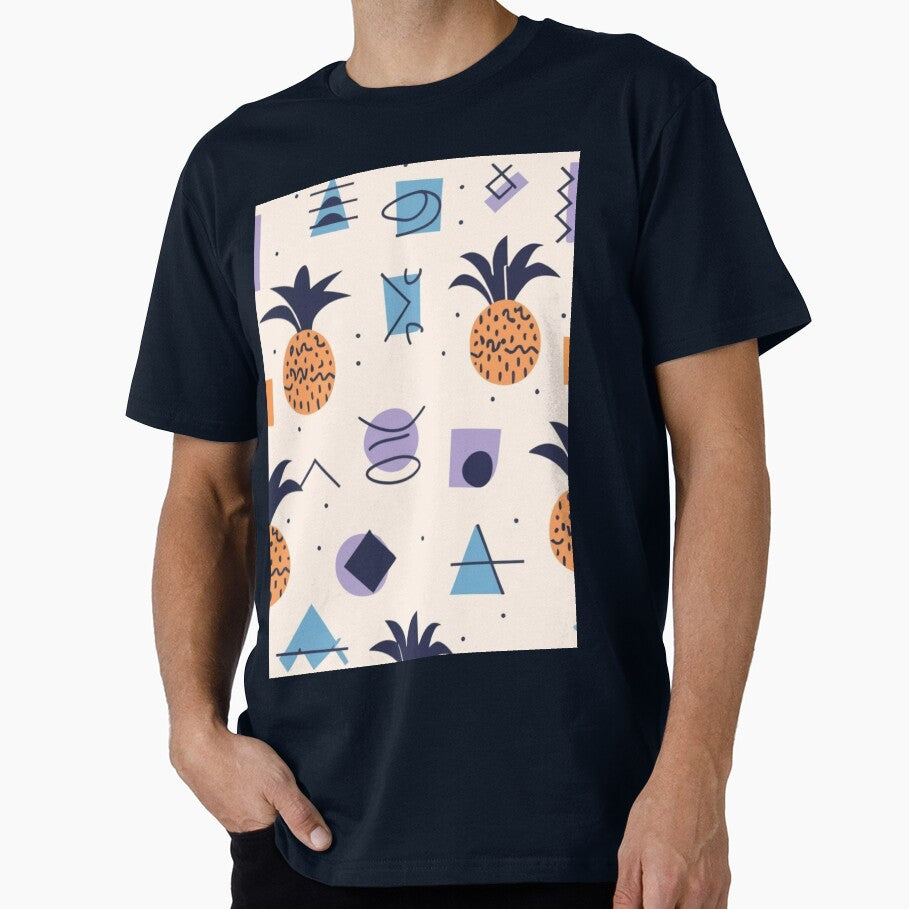 Memphis Style Fruit and Abstract Geometric 80's Retro Art by CraftedRealm