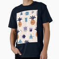 Memphis Style Fruit and Abstract Geometric 80's Retro Art by CraftedRealm