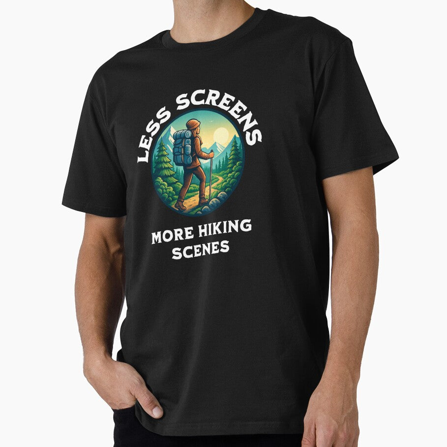 Less Screens More Hiking Scenes Female Hiking by PrintSparkDesigns