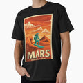 Mars Surfing Astronaut – Retro Sci-Fi Adventure Poster by -DEEWOLF-