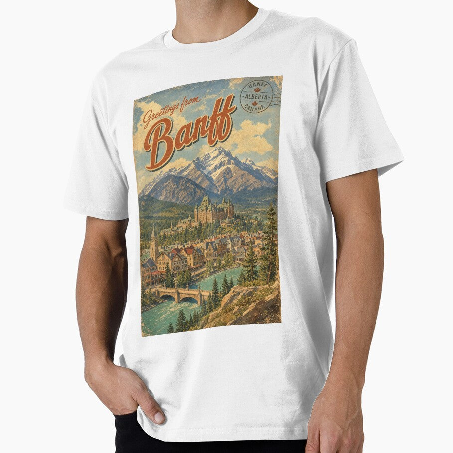 Banff Canada Travel Souvenir - Retro Illustration by VisualArtsOasis