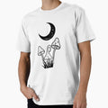 Celestial Mushroom Moon – Mystic Night Forest Design black by eachside-nik