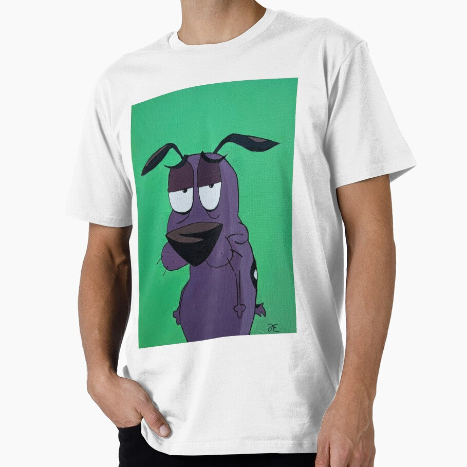 Courage the Cowardly Dog Retro Cartoon Art | Nostalgic Funny Purple Dog Painting Pop Culture Design by thejaylineaves