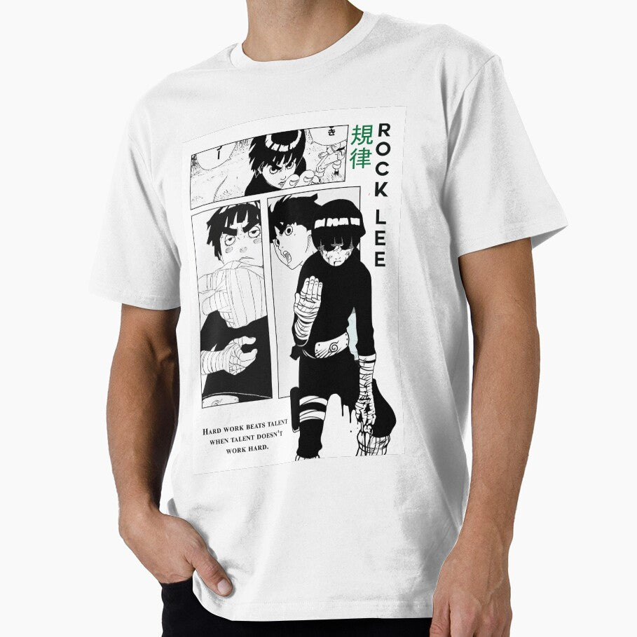 Rock Lee Motivational Manga Poster - Hard Work Beats Talent Wall Art by Mangartist07