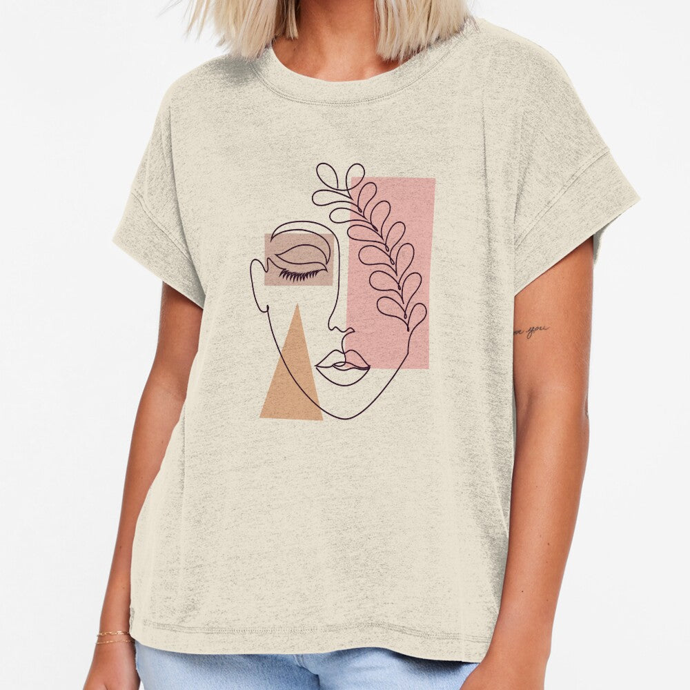 MIinimalist woman face with geometric shapes by kiyanochka