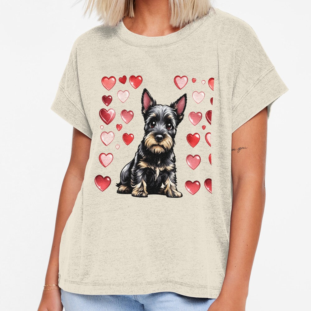 Cute Schnauzer Dog Mom Love Sticker | Kawaii Retro Puppy Hearts Aesthetic by astersgraphics