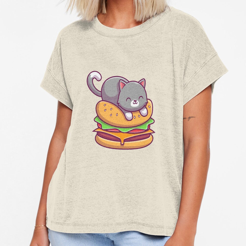 Cute Sleeping Cat Burger Fast Food by Stephan B 	 Faber