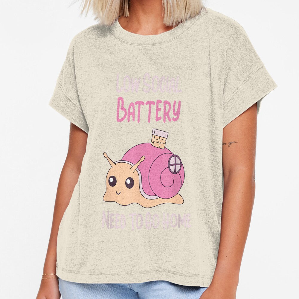 Low Social Battery Cute Snail With House Introvert Cozy Home by JohnVBurks