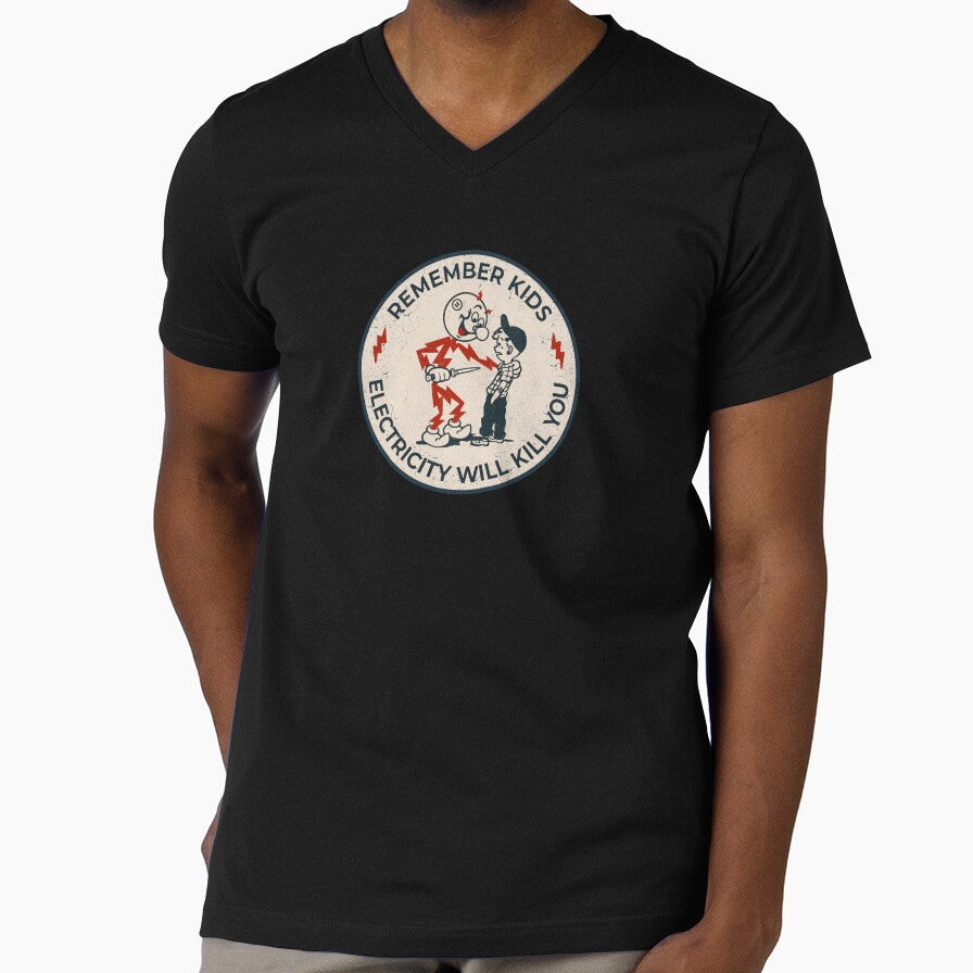 Reddy kilowat, retro Electric Warning Cartoon, Dark Humor Distressed Mascot Graphic for Stickers, Tees and Wall Art by CharmedVille