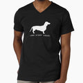 Funny Dachshund Long Story Short Minimalist Dog Art (For Dark Apparel) by TailPrints
