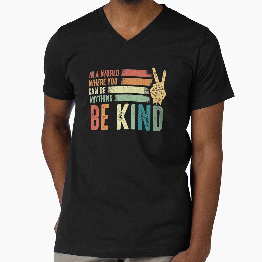In a world where you can be anything be kind kindness inspirational gifts Peace hand sign by alenaz