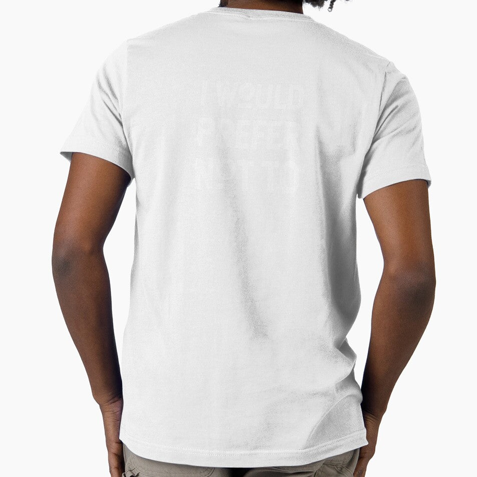 I WOULD PREFER NOT TO, Bartleby's Polite Protest, in White Distressed Vintage Retro Lettering on Olive Green by kierkegaard
