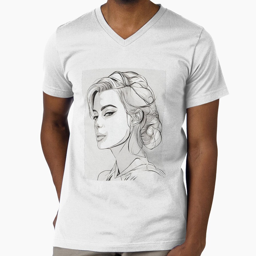 Monochrome Mastery: Abstract Portrait Line Art in Black & White - Niki by BPMagic